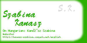 szabina kanasz business card